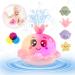 Baby Bath Toys Octopus Light Up Bath Toys for children older then 3 Years Old Girls Boys Automatic Induction Spray Water Toy Bathly Toys with Four Water Spray Patterns Baby Kids Bathtime Gift pink
