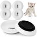 Dorakitten 6Pcs Ceramic Cat Bowls No Whisker Fatigue Wide Shallow Cat Dishes with Non-Slip Silicone Bottom Pet Cat Food Water Plates Bowls 15cm Diameter 6 Pcs