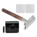 Vintage razor set double -edged smooth shaving exact men's shaving set bamboo grip safety manual with blade box for men's gift for shaving