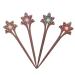 Lurrose Wooden Hair Sticks with Crystal Flowers 4pcs (Random Color)