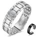 Vicmag Magnetic Bracelet Men Three Rows Magnetic Field Titanium Steel Bracelet for Folding Clasp with Adjustment Tool (Silver) 2-silver