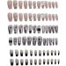 Fake Nails Long Press on Nails French Tip Nails with 3D Butterfly Rhinestones Designs Glossy Full Cover Acrylic Nails for Women Style 1 - Buy Online on GoSupps.com