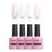 AIMEILI Gel Nail Polish Set Nude Clear Pink Gel Polish Set UV LED Glossy Nail Salon Set Art Manicure Pedicure - Long Lasting & Easy to Apply 4pcs X 10ml - Kit26 KIT4-26 10 ml (Pack of 4)