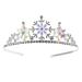 FRCOLOR Snowflake Rhinestone Crown Christmas Snowflake Headband Snowflake Tiara Kids Princess Crown Silver