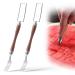 Upgrade 2-in-1 Stainless Steel Fruit Cutter Portable Dual Head Watermelon Cutter Slicer Tool Stainless Steel Watermelon Fork Slicer Cutter for Family Party Camping (2)