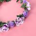 Minkissy Bridal Hair Wreath - Purple Flower Crown with Green Leaf Headband for Women and Girls - Perfect for Wedding and Party - Buy Online on GoSupps.com
