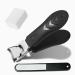 YUDANSI Heavy Duty Nail Clipper With Wide Jaw Opening Stainless Steel Thick Nails Toe Nail Clippers For Men Women Nail File Sharp Curved Thick Fingernail Toenail Clippers Set Pet Large Nail Cutters Black