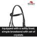 Premium Start Diamond Bridle for Horses - English Combined Riding Stitches Leather Reins 19mm Belt Wings - Ideal for Pony Thoroughbred and Warmblood - Stylish Black Bangs - Buy Online on GoSupps.com