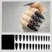 Justotry 24 Pcs Stiletto Fake Nails Long with Star Black French Press on Nails - Almond Stick on Nails for Women | Acrylic Extra Long False Nails with Glue for Nail Art - Buy Online on GoSupps.com