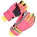 XTACER Kids Ski Snow Gloves Snowboard Winter Warm Cold Weather Gloves for Boys Girls Children Pink Medium