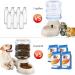 2 Pack Automatic Cat Feeder & Water Dispenser Set with Food Mat - 1 Gallon x 2 - for Small to Medium Pets - Cream - Buy Online on GoSupps.com
