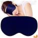 Silk sleeping masks and blindfold super -glatted eye mask for sleeping with adjustable straps suitable for trips nap night sleep (dark blue)