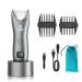 Electric Body Trimmer for Men with Extra Skin-Safe Ceramic Blade Pubic Groin Ball Trimmer for Men Waterproof & USB Rechargeable Body Groomer Men w/LED Light& Charging Dock Gray-green Pouch