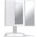 Fancii Lighted Trifold Makeup Mirror with Natural LED Lights - 5X & 7X Magnifications, 40 Dimmable Lights, Touch Screen, Cosmetic Stand - Sora (White) - Buy Online on GoSupps.com