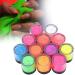 Fluorescent powder 12 colors nail phosphorus powder neon pigment powder black light UV reactive halloween nail art diy fluorescent powder manicure tool (12 pieces)