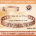 Cigmag 9X Lymphatic Drainage Copper Magnetic Bracelet - Ultra Strength, Adjustable Brazaletes Cuff Bangle - Copper Crystal Plum Pattern - Gift Box Included - Buy Online on GoSupps.com