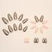 JustOTRY 24 Pcs Nude Oval Short False Nails with Jewels Brown Glitter French | Press on Nails Pattern - Almond Medium Stick on Nails | Nail Glue Included - Perfect for Women's Nail Art - Buy Online on GoSupps.com
