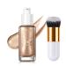 Liquid Body Illuminator  Waterproof Moisturizing And Glow For Face & Body  All-In-One Makeup Liquid Illuminator  Summer Body Highlighter Face Luminizer Makeup Brush Include  40ml/1.35 fl oz.(02Rose Gold)