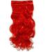120G Hair Extensions One Piece Clip In Curly Hairpieces Wavy 5 Clips For Women Ladies Beauty (24" Inch/60CM Red) - Buy Online on GoSupps.com