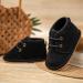 Sonsage Baby Unisex Velvet Booties | Anti-Skid Sole Toddler Fleece Boots 3-6 Months - Black - Buy Online on GoSupps.com