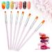 Nail Art Brush Set - 7pcs Acrylic Flat & Liner Brushes for UV Gel & 3D Design - International Shipping - Buy Online on GoSupps.com