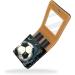 Stylish Leather Lipstick Case & Organizer with Mirror - Mini Lip Gloss Holder Abstract Football Design - Buy Online on GoSupps.com