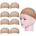 URAQT Wig Caps 8 Pcs Stretchy Nylon Stocking Wig Cap Ultra Thin Unisex Wig Cap to Hold Wig in Place for Women Men Breathable Wig Net Cap for Long Short Hair 8 Beige