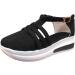 NLOMOCT Women's Platform Wedge Sandals Black 7 - Closed Toe Casual Buckle Espadrille Sandals - Buy Online on GoSupps.com