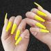 Sethain Glossy Ballerina False Nails Blue Pure Fake Nail Long Full Cover Coffin Press on Nails for Women and Girls (Yellow) - Buy Online on GoSupps.com