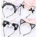 Cat ears hair band 4-pack metal hair tire cat ear headband hair rind lace hair straps sexy hair band headband for women girl party festival