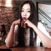 Middle bangs girls African black long straight hair Korean wig setlight pink creamy-white