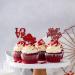 24 Pcs Happy Valentine's Day Cupcake Toppers Red Glitter Cupcake Food Picks Valentine's Day Theme Wedding Bridal Shower Anniversary Engagement Party Cake Decorations Supplies - Buy Online on GoSupps.com