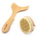 AIFEIVICO Wood Therapy Massage Tools with Dry Brush 2 Kit for Anti Cellulite Lymphatic Drainage  Dry Brushing Body Brush  Lymphatic Massage Paddle for Maderotherapy  Gua Sha (Type-2)