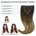 Doores Seamless Clip In Extensions - Real Hair Walnut Brown to Ash Brown & Bleach Blonde 40cm/16in 7 Pieces 110g Remy Human Hair - Buy Online on GoSupps.com