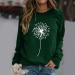 Women's Elephant Print Long Sleeve Sweatshirt - Casual Crewneck Tee, X-Large (A-Green) - Buy Online on GoSupps.com