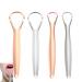 Gold rock 4 pieces of tongue cleaner stainless steel tongue scraper stainless steel tongue scraper children tung skrap for woman man gift tongue brush oral hygiene tongue cleaner set tongue cleaning