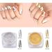 Nail Powder Hisight 2pcs - Mirror Glitter Chrome Pigment Powder for Nail Art - Gold Silver Sequins with Sponge Stick - Buy Online on GoSupps.com