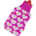Snoozy XXL Hot Water Bottle - 2L with Soft Cozy Cover | Natural Rubber | Pink Heart - Long-Lasting Heat for Comfort - Buy Online on GoSupps.com