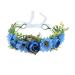 Lurrose 1PC Bridal Headband Adjustable Flower Wreath Head Hoop Halo Floral Crown Garland Headpiece for Weddigng Home Shop Blue