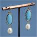 Earrings for Women Natural Cultured White Rice Bezel Set Blue Crystal Plated Hook Earrings Cute for Women Hilarity Earrings for Women - Buy Online on GoSupps.com