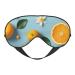 Soft Yellow Blossom and Orange Fruits Printed Eye Mask Adjustable Breathable Eye Masks for Sleep Light Blocking & Double-Sided Black