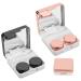 Beautyflier 2 Pack Contact Lens Case Portable Travel Contact Case Colored Lenses Applicator Remover Tool Kit with Mirror Solution Bottle for Travel Daily Outdoor (Black+Rose Gold)