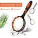 Leffis 3 Pack 10X Magnifying Glass Set for Kids and Seniors - 75mm Lens for Reading, Classroom Science, and Nature Exploration - Non-Slip Handheld Magnifier with Felt Bag - Green/Yellow/Orange - Buy Online on GoSupps.com