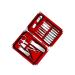 Nail Clippers Set Personal Care Manicure Pedicure Set Portable Nail Clippers Thick Nails Home Use 13 Pieces Man Red