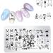 Christmas Manicure Stamp Stencils - Santa & Snow Image Templates for DIY Nail Art | International Shipping - Buy Online on GoSupps.com