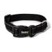 Lonto dog collar made of durable nylon size S soft padded collar for dogs 360 reflective & click closure metal ring & adaptation through continuous slide black s black