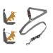 Lollanda seat belt dog car dog belt for car seats with reflective stripes and buffer ropes adjustable dog belt for large medium and small dogs (gray)