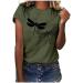 Womens Going Out Tops, Women's Round Neck Loose Fit T-Shirt Short Sleeve Tops Plus Size Fashion Tee Womens Going Out Tops#army Green XX-Large
