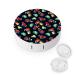 Cute Little Vehicles Round Case For Contact Lens Kit Storage Box with Mirror Printed