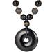 Feng Shui Black Obsidian/Lava Rock Necklaces for Women and Men Essential Oil Diffuser Peace Buckle Pendant Power Gemstone Protection Amulets